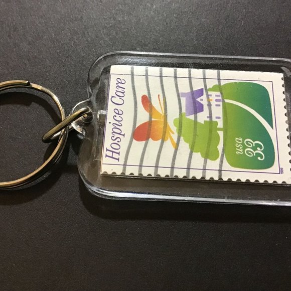 Hospice Care Keychain Recycled Postage Stamp USA #K386 - Picture 2 of 7